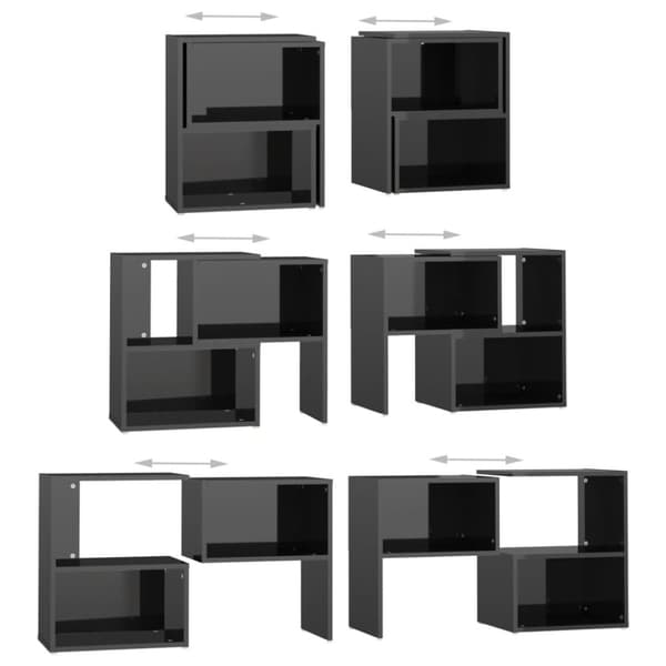 vidaXL TV-benk høyglans svart 104x30x52 cm konstruert tre