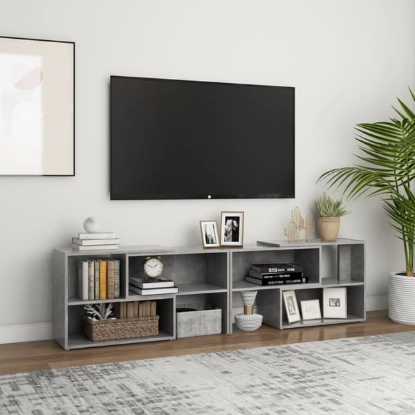 vidaXL TV-benk betonggrå 149x30x52 cm konstruert tre