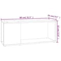 Miniatyrbilde 8 av 8: vidaXL TV-benk hvit 80x24x32 cm konstruert tre