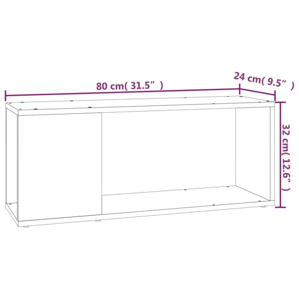 vidaXL Tv-bänk sonoma-ek 80x24x32 cm konstruerat trä