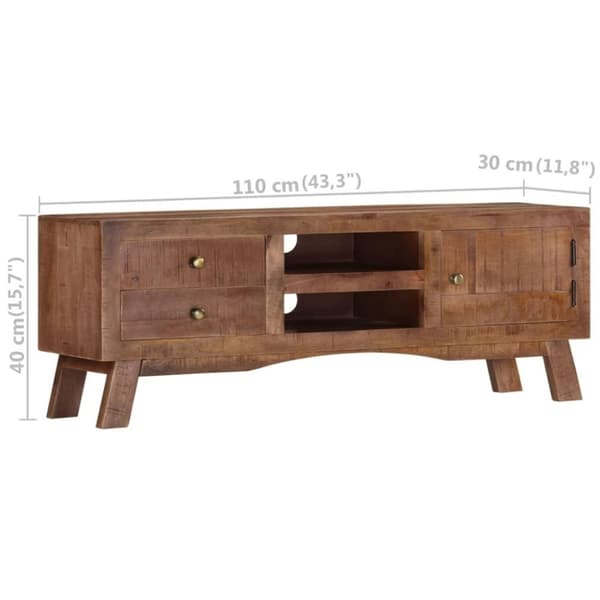 vidaXL TV-benk 110x30x40 cm grovt mangotre
