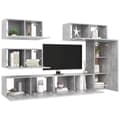 Miniatyrbild 4 av 10: vidaXL Tv-skåp 6 delar betonggrå konstruerat trä