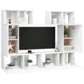 Miniatyrbilde 4 av 10: vidaXL TV-benksett 6 deler hvit konstruert tre