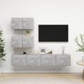 Miniatyrbilde 3 av 8: vidaXL TV-benksett 4 deler betonggrå konstruert tre