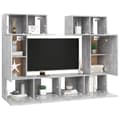 Miniatyrbild 4 av 10: vidaXL TV-skåp 6 delar betonggrå spånskiva
