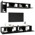 Miniatyrbilde 3 av 9: vidaXL TV-benksett 5 deler svart sponplate