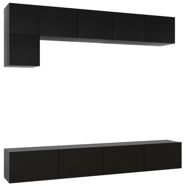 vidaXL TV-benksett 5 deler svart sponplate