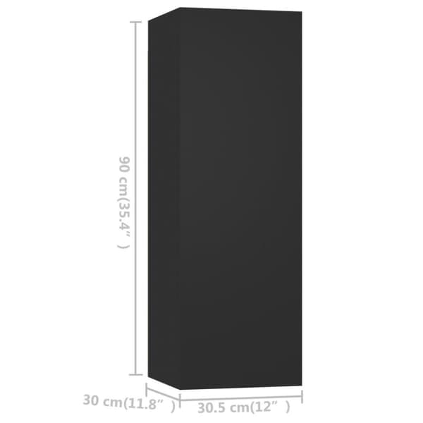 vidaXL TV-benksett 4 deler svart sponplate