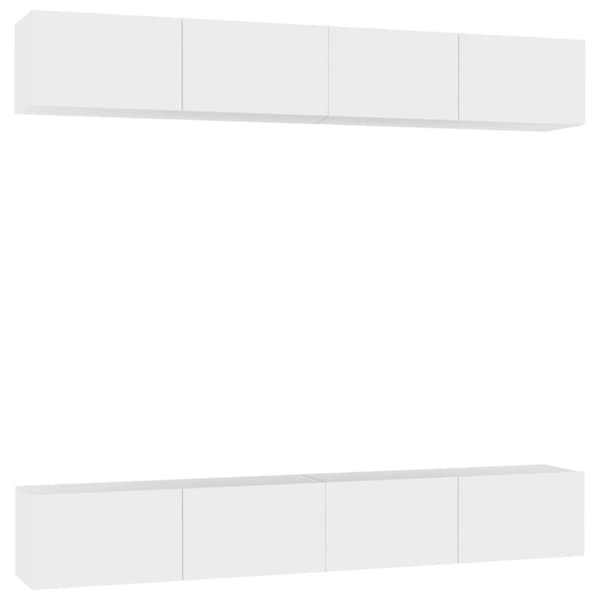 vidaXL TV-benker 4 stk hvit 100x30x30 cm sponplate