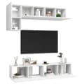 Miniatyrbild 4 av 8: vidaXL Tv-skåp 5 delar vit konstruerat trä