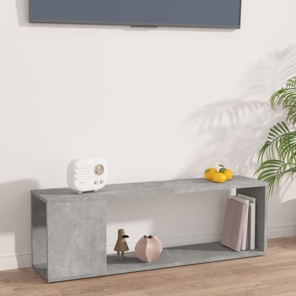vidaXL Tv-bänk betonggrå 100x24x32 cm konstruerat trä