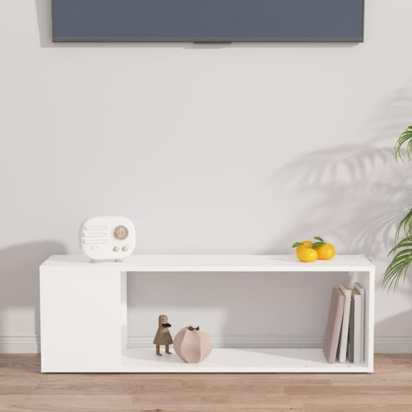 vidaXL tv-bord 100x24x32 cm konstrueret træ hvid