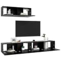 Miniatyrbilde 2 av 6: vidaXL TV-benker 3 stk svart sponplate