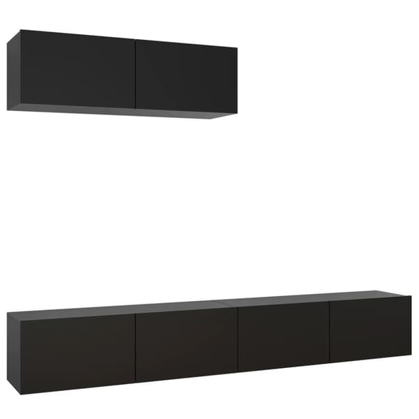 vidaXL TV-benker 3 stk svart sponplate