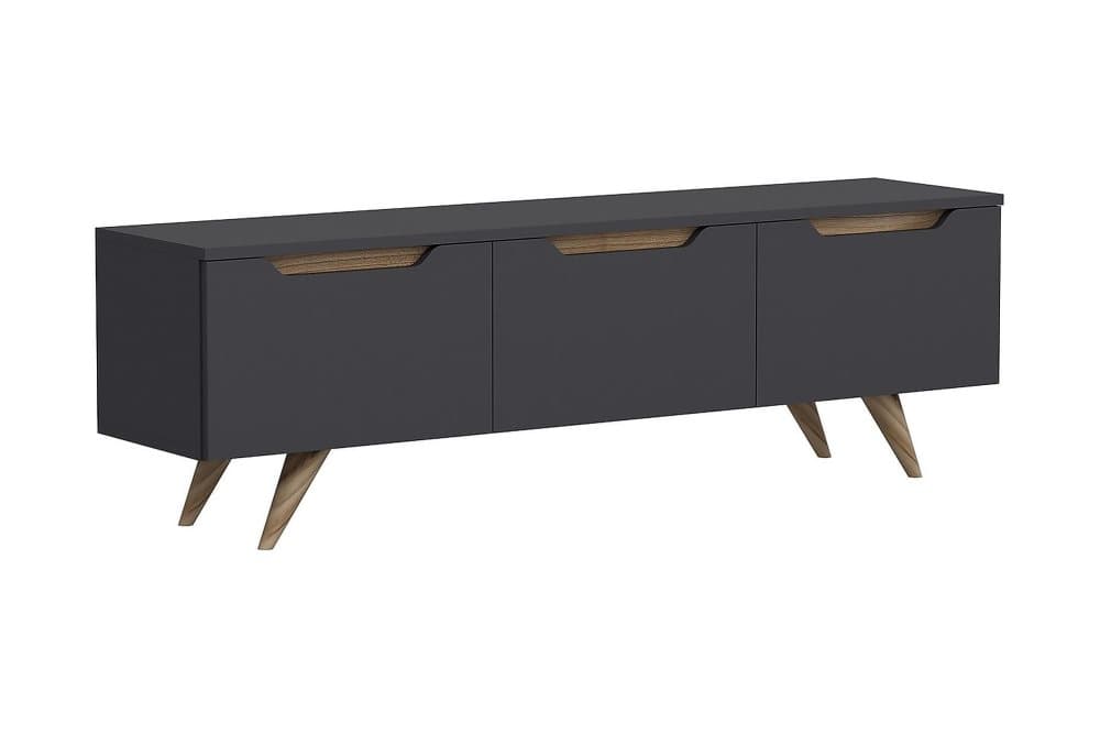 TV-BÄNK 150 cm 3 Skåp Antracit/Natur