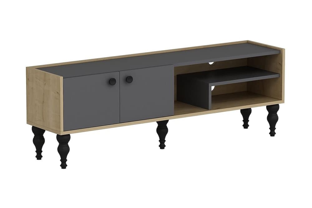 TV-BÄNK 150 cm Natur/Antracit/Svart