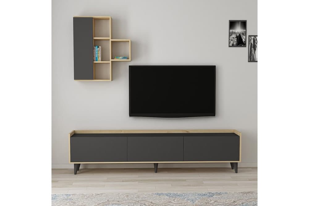 TV-MÖBELSET 31x184 cm Natur/Antracit