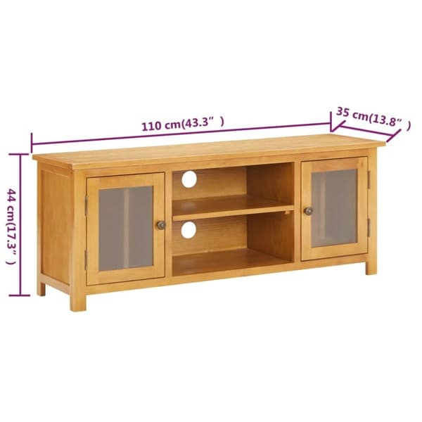 vidaXL tv-skab 110x35x44 cm massivt egetræ