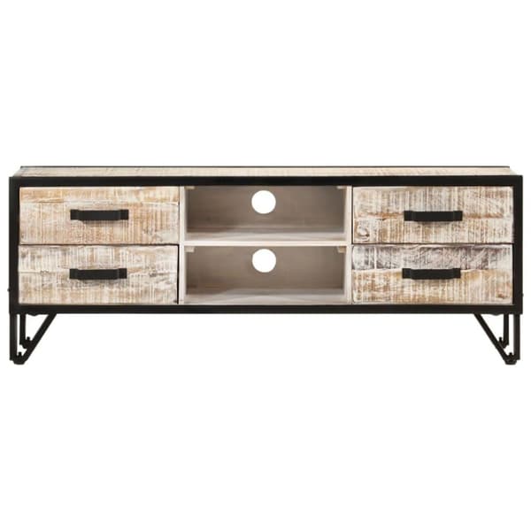 vidaXL TV-bänk 110x30x41 cm massivt akaciaträ