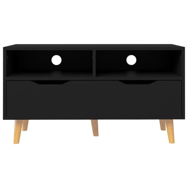 vidaXL Tv-bänk svart 90x40x48,5 cm konstruerat trä