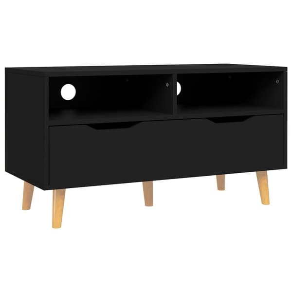 vidaXL Tv-bänk svart 90x40x48,5 cm konstruerat trä