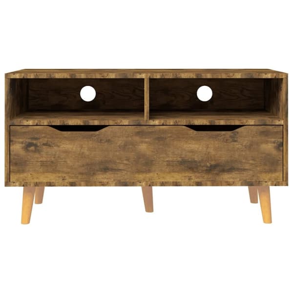 vidaXL TV-benk røkt eik 90x40x48,5 cm konstruert tre
