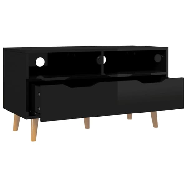 vidaXL TV-benk høyglans svart 90x40x48,5 cm konstruert tre