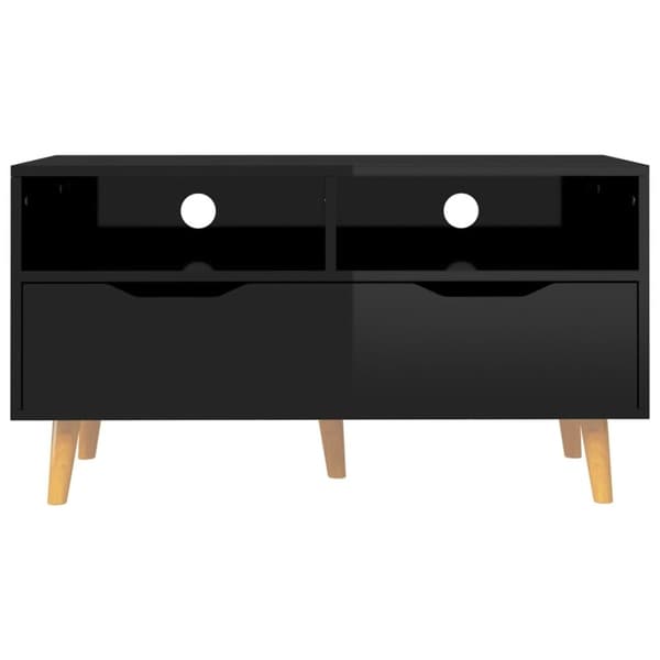 vidaXL TV-benk høyglans svart 90x40x48,5 cm konstruert tre