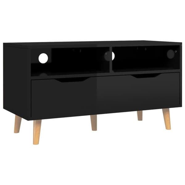 vidaXL TV-benk høyglans svart 90x40x48,5 cm konstruert tre