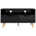 Miniatyrbillede 6 af 9: vidaXL tv-bord 90x40x48,5 cm konstrueret træ sort højglans