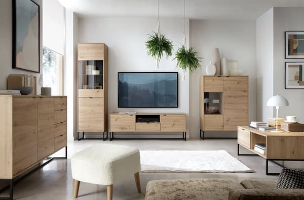 TV-penkki Loftii 153 cm loft-tyyliin, artesaani tammi väri