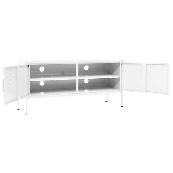 vidaXL TV-benk hvit 105x35x50 cm stål