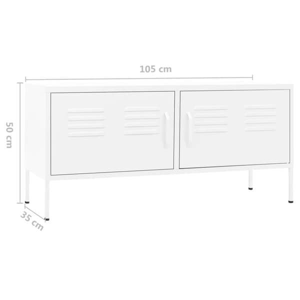 vidaXL TV-benk hvit 105x35x50 cm stål