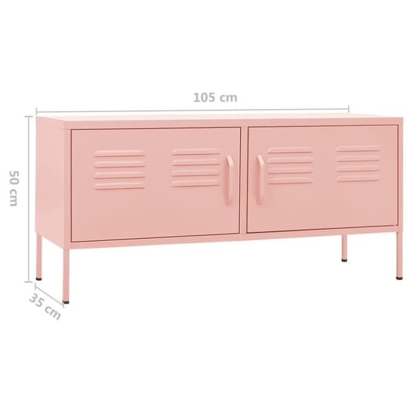 vidaXL Tv-bänk pink 105x35x50 cm stål