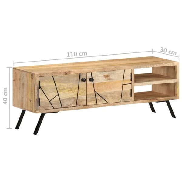 vidaXL TV-taso 110x30x40 cm täysi mangopuu