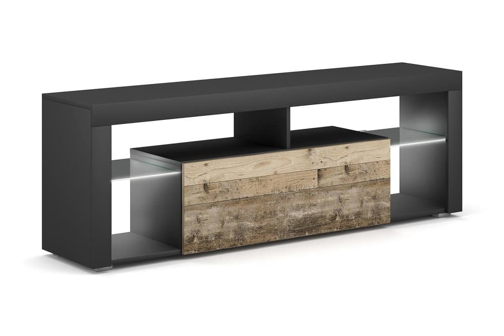 CASESS Tv-bänk 140 cm Antracit/Natur