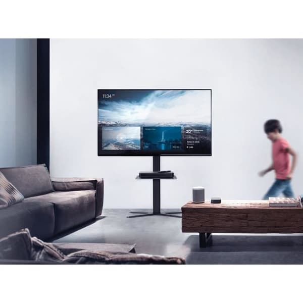 EN FÖR ALLA - TV-bänk 32-70 med hylla Solid räckvidd - Lutning 15° &amp; vridbar 90° - Kompatibel för skärmar 32-70''/81-178cm