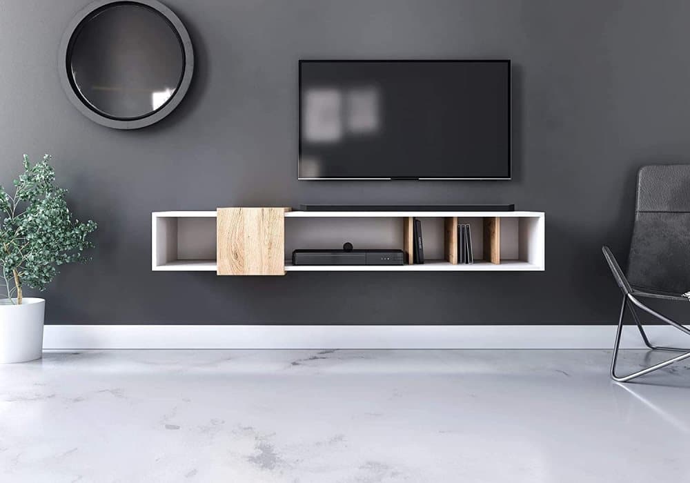 Original Camille TV-skåp, 150 cm, Vit / gyllene ek hantverk