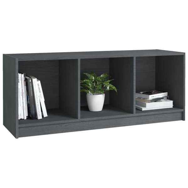 vidaXL TV-bänk grå 104x33x41 cm massiv furu