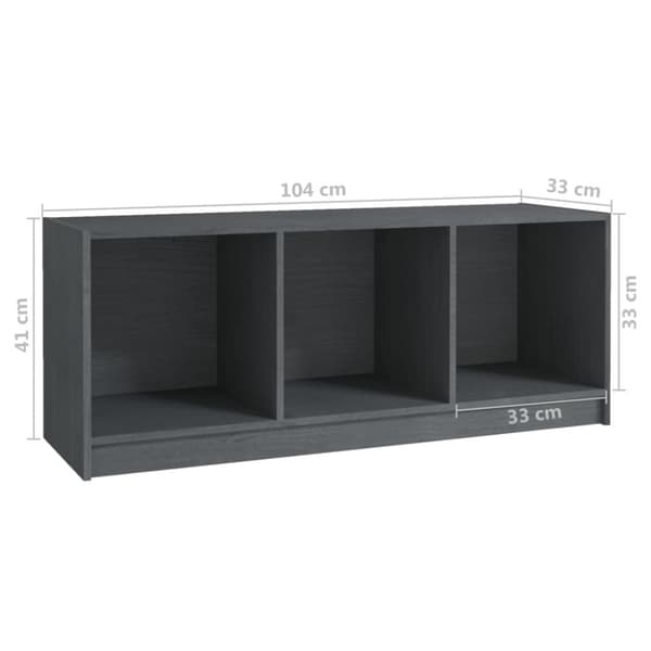 vidaXL TV-bänk grå 104x33x41 cm massiv furu