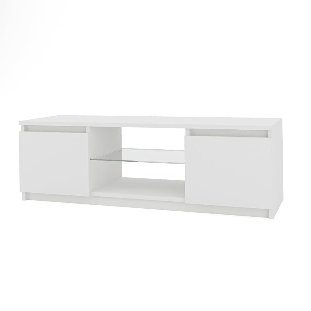 Modernt TV-bänk, Demi, 140 cm, matt vit