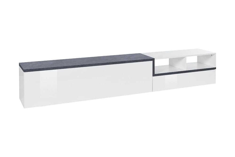 ZETEL Tv-bänk 240 cm Vit/Antracit