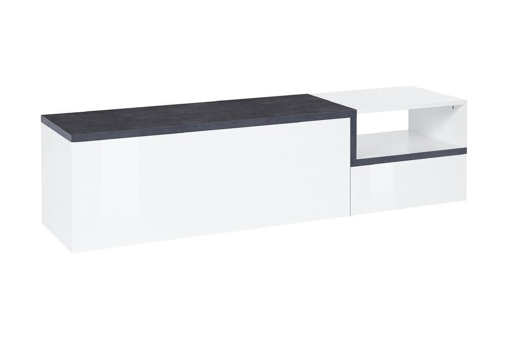 ZETEL Tv-bänk 160 cm Vit/Antracit