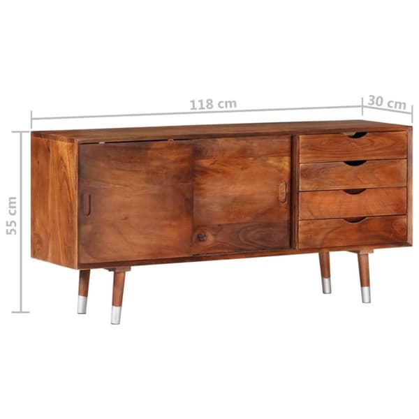 vidaXL tv-skab 118x30x55 cm massivt akacietræ