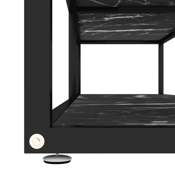vidaXL TV-benk svart marmor 160x40x40,5 cm herdet glass
