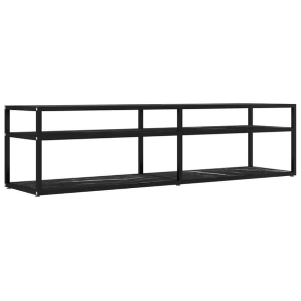 vidaXL TV-benk svart marmor 160x40x40,5 cm herdet glass
