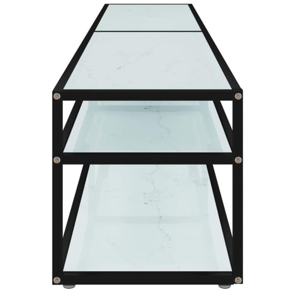 vidaXL TV-bänk vit marmor 200x40x40,5 cm härdat glas