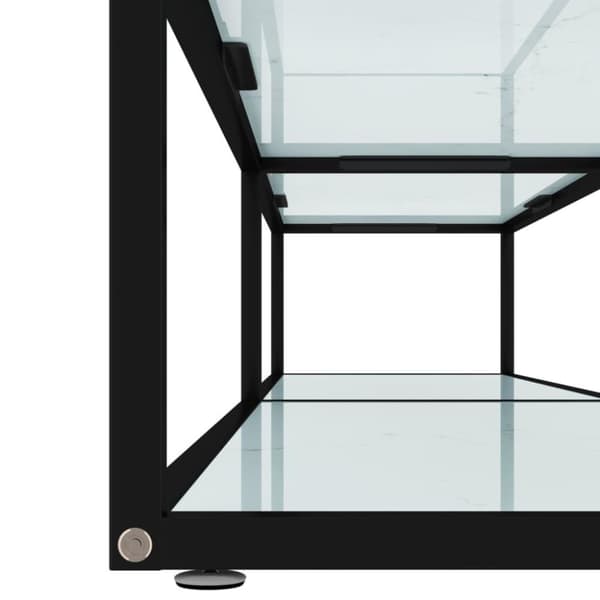 vidaXL TV-bänk vit marmor 200x40x40,5 cm härdat glas