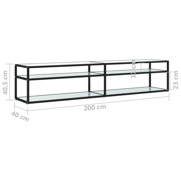 vidaXL TV-bänk vit marmor 200x40x40,5 cm härdat glas