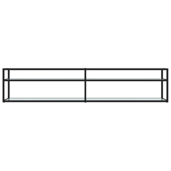vidaXL TV-bänk vit marmor 200x40x40,5 cm härdat glas